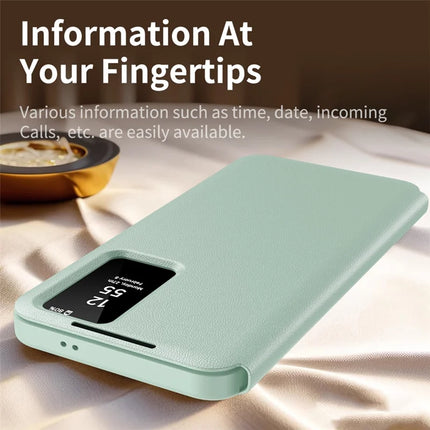 For Samsung Galaxy S23+ Case Leather Phone Cover with View Window Card Slot