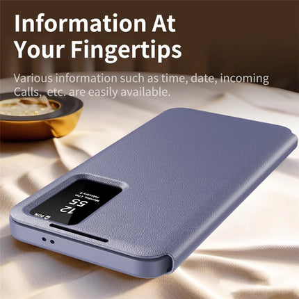 For Samsung Galaxy S22 5G Case Leather Phone Cover with View Window Card Slot