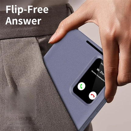 For Samsung Galaxy S22 5G Case Leather Phone Cover with View Window Card Slot