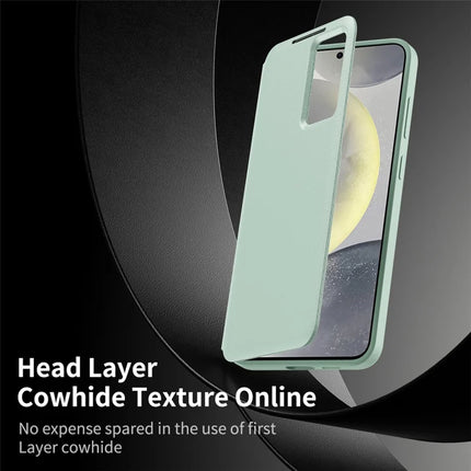 For Samsung Galaxy S22 5G Case Leather Phone Cover with View Window Card Slot