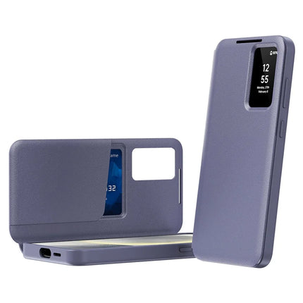 For Samsung Galaxy S22 Ultra 5G Smart View Flip Case Card Holder Wallet Cover