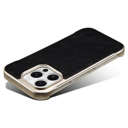 For iPhone 16 Pro Max Case Compatible with MagSafe Genuine Cow Leather + PC Phone Cover