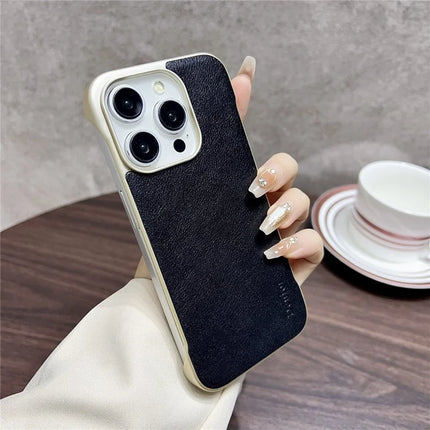 For iPhone 16 Pro Max Case Compatible with MagSafe Genuine Cow Leather + PC Phone Cover