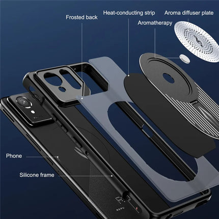 For Asus ROG Phone 9 5G / 9 Pro 5G Case Kickstand Silicone + PC Phone Cover Graphene Heat Dissipation