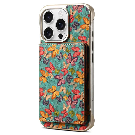 For iPhone 16 Pro Magnetic Case Compatible with MagSafe Pattern Print PU + PC Phone Cover with Card Holder
