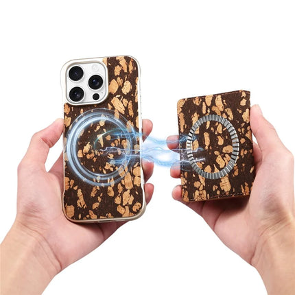For iPhone 16 Pro Magnetic Case Compatible with MagSafe Pattern Print PU + PC Phone Cover with Card Holder