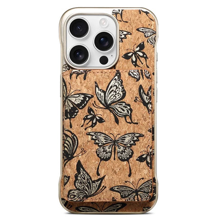 For iPhone 16 Pro Magnetic Case Compatible with MagSafe Pattern Print PU + PC Phone Cover with Card Holder