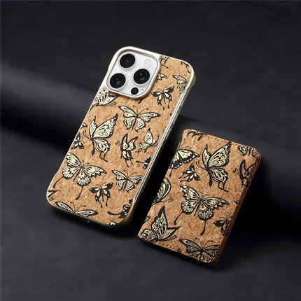 For iPhone 16 Pro Magnetic Case Compatible with MagSafe Pattern Print PU + PC Phone Cover with Card Holder
