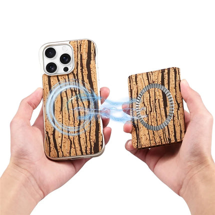 For iPhone 16 Pro Magnetic Case Compatible with MagSafe Pattern Print PU + PC Phone Cover with Card Holder