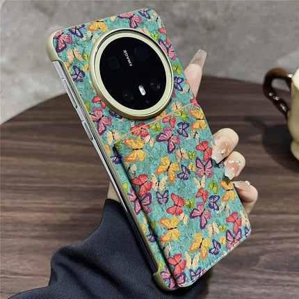 For Huawei Mate 70 Pro  /  70 Pro+ Case Compatible with MagSafe Pattern Print PU + PC Phone Cover with Card Holder - Butterfly Blue