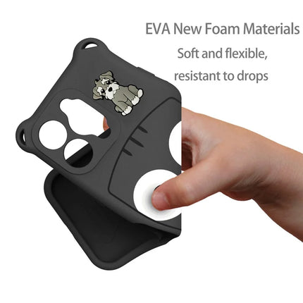 For iPhone 16 Pro Max Case Cartoon Dog EVA Anti Drop Phone Cover with Camera Lens Cover