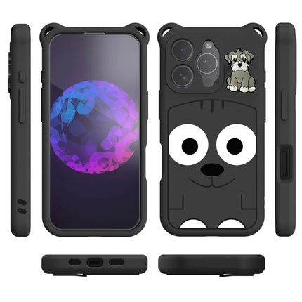 For iPhone 16 Pro Max Case Cartoon Dog EVA Anti Drop Phone Cover with Camera Lens Cover