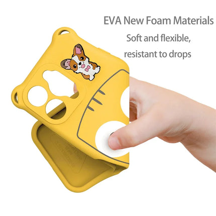 For iPhone 16 Pro Max Case Cartoon Dog EVA Anti Drop Phone Cover with Camera Lens Cover