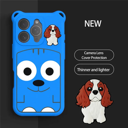 For iPhone 16 Pro Max Case Cartoon Dog EVA Anti Drop Phone Cover with Camera Lens Cover
