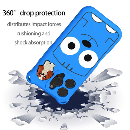 For iPhone 16 Pro Max Case Cartoon Dog EVA Anti Drop Phone Cover with Camera Lens Cover