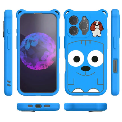 For iPhone 16 Pro Max Case Cartoon Dog EVA Anti Drop Phone Cover with Camera Lens Cover