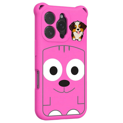 For iPhone 16 Pro Max Case Cartoon Dog EVA Anti Drop Phone Cover with Camera Lens Cover