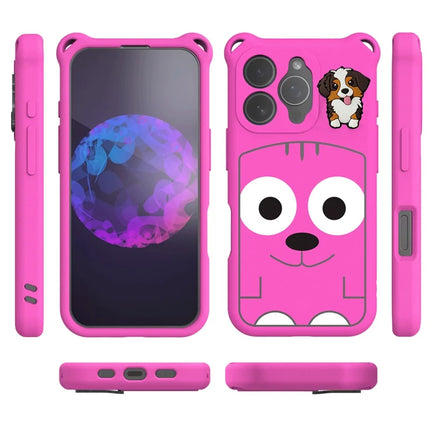 For iPhone 16 Pro Max Case Cartoon Dog EVA Anti Drop Phone Cover with Camera Lens Cover