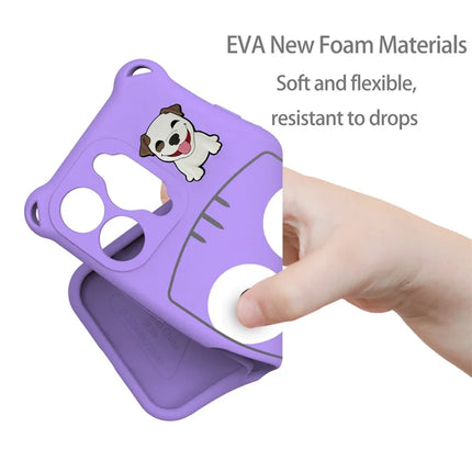 For iPhone 16 Pro Max Case Cartoon Dog EVA Anti Drop Phone Cover with Camera Lens Cover