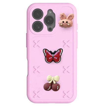 For iPhone 16 Pro Max Case Butterfly Floral Series 3D Pattern EVA Anti Drop Phone Cover