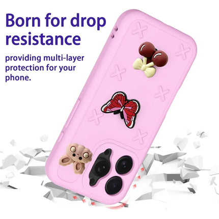 For iPhone 16 Pro Max Case Butterfly Floral Series 3D Pattern EVA Anti Drop Phone Cover