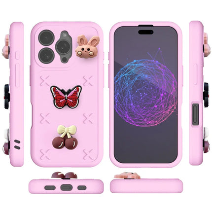 For iPhone 16 Pro Max Case Butterfly Floral Series 3D Pattern EVA Anti Drop Phone Cover