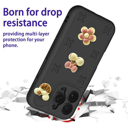 For iPhone 16 Pro Max Case Butterfly Floral Series 3D Pattern EVA Anti Drop Phone Cover