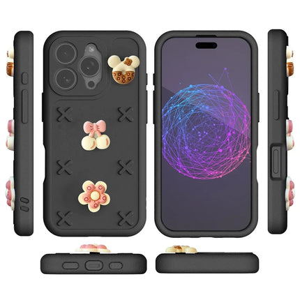 For iPhone 16 Pro Max Case Butterfly Floral Series 3D Pattern EVA Anti Drop Phone Cover