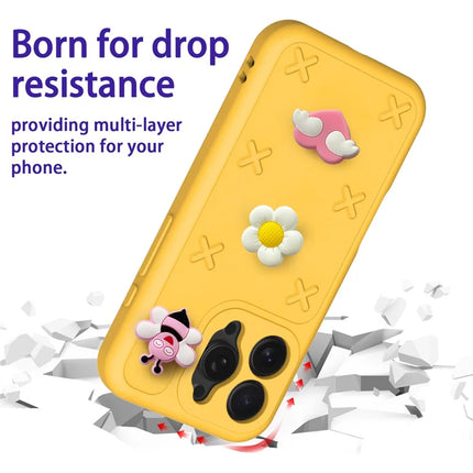 For iPhone 16 Pro Max Case Butterfly Floral Series 3D Pattern EVA Anti Drop Phone Cover
