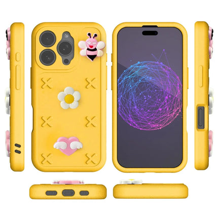 For iPhone 16 Pro Max Case Butterfly Floral Series 3D Pattern EVA Anti Drop Phone Cover