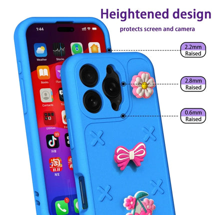 For iPhone 16 Pro Max Case Butterfly Floral Series 3D Pattern EVA Anti Drop Phone Cover