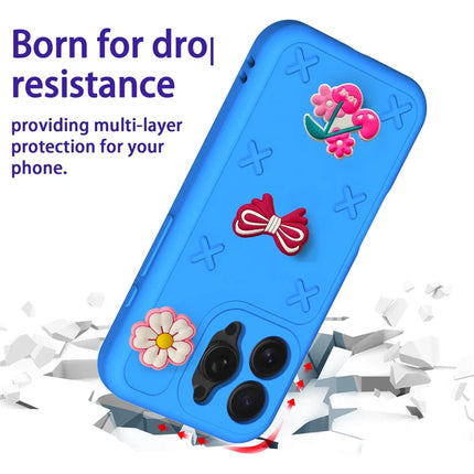 For iPhone 16 Pro Max Case Butterfly Floral Series 3D Pattern EVA Anti Drop Phone Cover