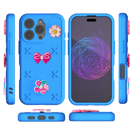 For iPhone 16 Pro Max Case Butterfly Floral Series 3D Pattern EVA Anti Drop Phone Cover