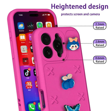 For iPhone 16 Pro Max Case Butterfly Floral Series 3D Pattern EVA Anti Drop Phone Cover
