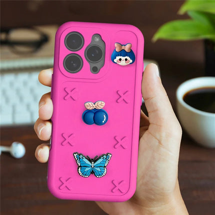 For iPhone 16 Pro Max Case Butterfly Floral Series 3D Pattern EVA Anti Drop Phone Cover