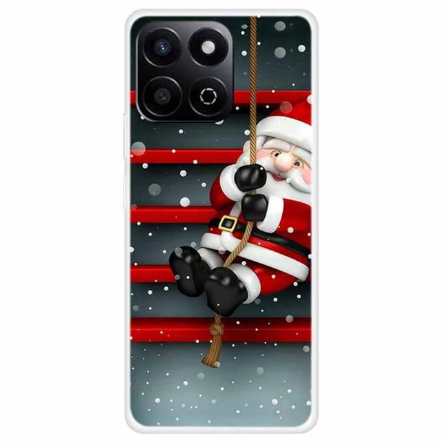 TPU Phone Case For Honor Play 60 Plus 5G / 200 Smart 5G / Play 9T / X7c 4G Festive Christmas Pattern Protective Cover - Santa
