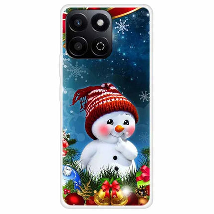 TPU Phone Case For Honor Play 60 Plus 5G / 200 Smart 5G / Play 9T / X7c 4G Festive Christmas Pattern Protective Cover - Cartoon Snowman
