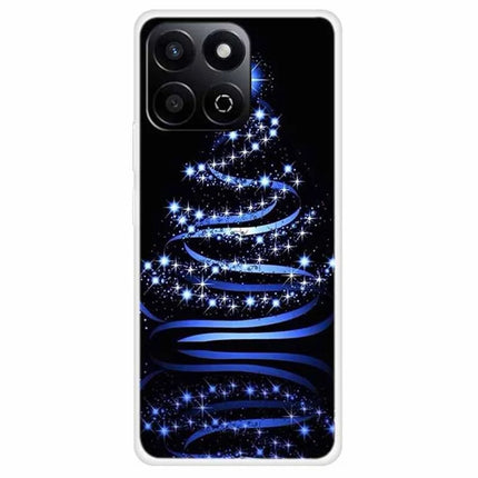 TPU Phone Case For Honor Play 60 Plus 5G / 200 Smart 5G / Play 9T / X7c 4G Festive Christmas Pattern Protective Cover - Blue LED Strip