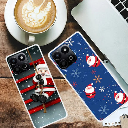 TPU Phone Case For Honor Play 60 Plus 5G / 200 Smart 5G / Play 9T / X7c 4G Festive Christmas Pattern Protective Cover