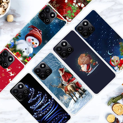 TPU Phone Case For Honor Play 60 Plus 5G / 200 Smart 5G / Play 9T / X7c 4G Festive Christmas Pattern Protective Cover