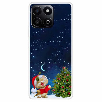 TPU Phone Case For Honor Play 60 Plus 5G / 200 Smart 5G / Play 9T / X7c 4G Festive Christmas Pattern Protective Cover - Reading Book