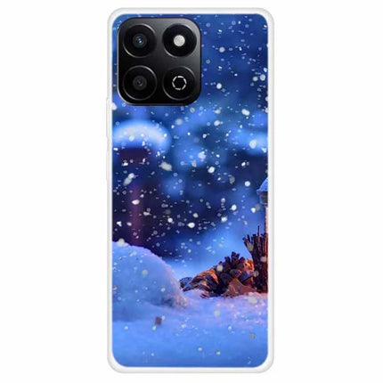 TPU Phone Case For Honor Play 60 Plus 5G / 200 Smart 5G / Play 9T / X7c 4G Festive Christmas Pattern Protective Cover - Snowflake