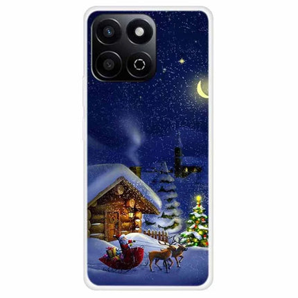 TPU Phone Case For Honor Play 60 Plus 5G / 200 Smart 5G / Play 9T / X7c 4G Festive Christmas Pattern Protective Cover - Moonlit Night