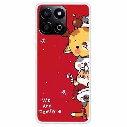 TPU Phone Case For Honor Play 60 Plus 5G / 200 Smart 5G / Play 9T / X7c 4G Festive Christmas Pattern Protective Cover - Family