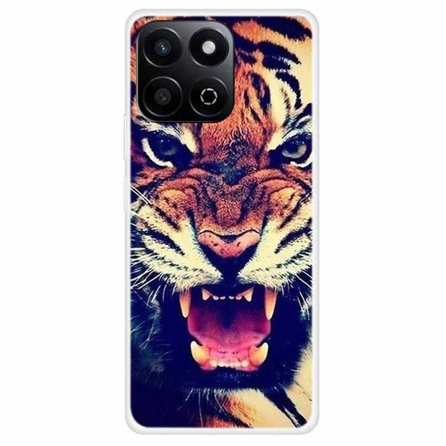 Phone Case For Honor Play 60 Plus 5G / 200 Smart 5G / Play 9T / X7c 4G TPU Pattern Printing Anti-Fall Cover - Tiger