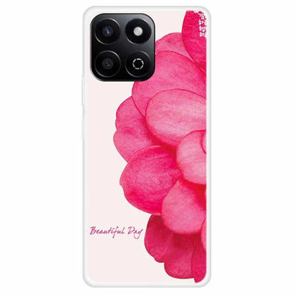 Phone Case For Honor Play 60 Plus 5G / 200 Smart 5G / Play 9T / X7c 4G TPU Pattern Printing Anti-Fall Cover - Pink Flower