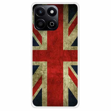 Phone Case For Honor Play 60 Plus 5G / 200 Smart 5G / Play 9T / X7c 4G TPU Pattern Printing Anti-Fall Cover - UK Flag