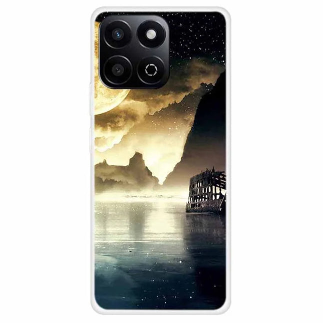 TPU Case for Honor X7c 4G / 200 Smart 5G / Play9T 5G / Play 60 Plus 5G Pattern Printing Anti-Drop Phone Back Cover - Moonlight Lakeside