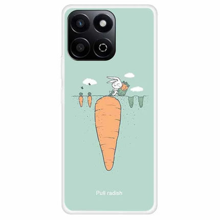 TPU Case for Honor X7c 4G / 200 Smart 5G / Play9T 5G / Play 60 Plus 5G Pattern Printing Anti-Drop Phone Back Cover - Radish and Rabbit