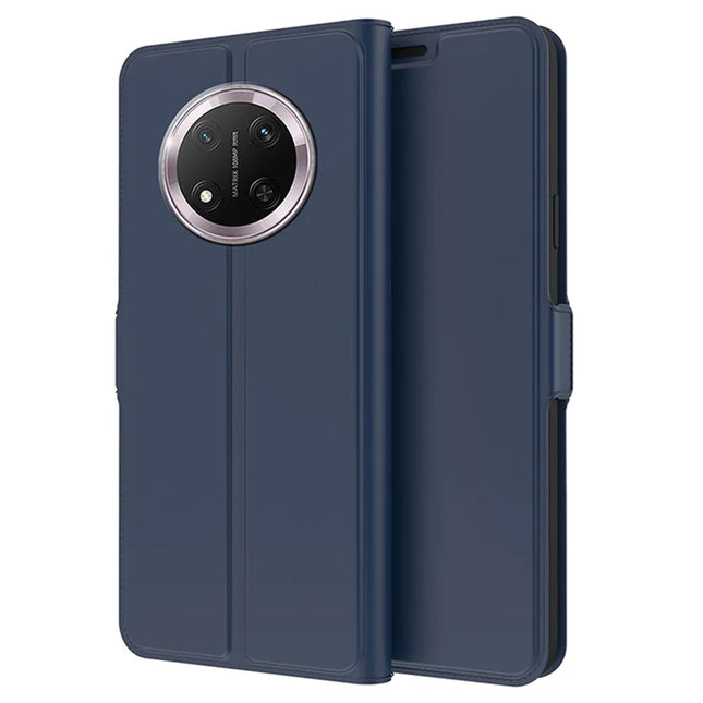 Phone Case For Honor Magic7 Lite 5G / X9c 5G / X60 Pro 5G Shockproof TPU Inner Shell Leather Cover Card Slot - Blue